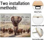 Inspirational Elephant Canvas Wall Art Be Strong African Elephants Print Poster Framed Painting Artwork for Home Bedroom Living Room Wall Decoration 8x10 Inch - Image 8