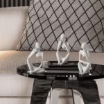 BrownLove 3pcs Decor White Thinker Statue Abstract Art Sculpture，Resin Collectible Figurines for Home Living Room Office Shelf Decoration - Image 5