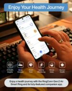 RingConn Gen 2 Air, Ultra-Thin AI Smart Ring, 10-Day Battery Life, Fitness/Sleep/Stress/HR Tracker for Women&Men, No App Fee for Standard Features, iOS & Android Compatible (Size 8, Dune Gold) - Image 4