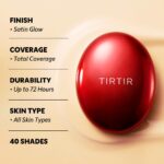 TIRTIR Mask Fit Red Cushion Foundation | Full coverage, Weightless, Skin fit, Satin Glow Finish, Korean Makeup BB Foundation, beauty, Tattoo cover up, Buildable (#24N Latte, 0.63 Fl Oz) - Image 5