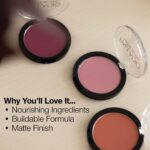 Palladio Matte Blush, Brushes onto Cheeks Smoothly, Soft Matte Look and Even Finish, Flawless Velvety Coverage, Effortless Blending Makeup, Flatters the Face, Convenient Compact, Berry Pink - Image 8