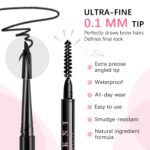 Eyebrow pencils for women,03 Light Brown,0.1mm Ultra-Fine,Waterproof,with 2-in-1 Double-Ended Automatic Angled Precision Tip,Built In Spoolie Brush,Longwearing Eye Brow Makeup Pencils - Image 3