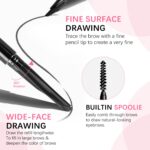 Eyebrow pencils for women,03 Light Brown,0.1mm Ultra-Fine,Waterproof,with 2-in-1 Double-Ended Automatic Angled Precision Tip,Built In Spoolie Brush,Longwearing Eye Brow Makeup Pencils - Image 5