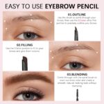 Eyebrow pencils for women,03 Light Brown,0.1mm Ultra-Fine,Waterproof,with 2-in-1 Double-Ended Automatic Angled Precision Tip,Built In Spoolie Brush,Longwearing Eye Brow Makeup Pencils - Image 7