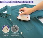 The Quilted Bear Mini Steam Iron - Lightweight Mini Travel Iron for Effortless Quilting & Wrinkle-Free Clothes with Hard Shell Case - Travel Steamer Craft Press for Clothes & Crafts (Black) - Image 5