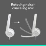Logitech H390 Gaming Headphones, Wired Headphones with Mic, USB Headset with Microphone for PC, Noise Cancelling Microphone for Video Meetings, Music, Gaming - Off White - Image 4