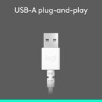 Logitech H390 Gaming Headphones, Wired Headphones with Mic, USB Headset with Microphone for PC, Noise Cancelling Microphone for Video Meetings, Music, Gaming - Off White - Image 6