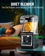 Wantjoin Professional Grade Blender - Soundproof & Quiet Commercial Blenders, Removable Shield, 2000W Watte, 67 Oz Capacity - and Frozen Drinks(Black) - Image 3
