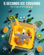 Wantjoin Professional Grade Blender - Soundproof & Quiet Commercial Blenders, Removable Shield, 2000W Watte, 67 Oz Capacity - and Frozen Drinks(Black) - Image 4