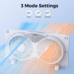shinic Window Fan with Reversible Airflow Quiet, Twin 9" Blades, Full Remote Control, 3 Functions-3 Speeds, Bathroom Kitchen Window Exhaust Fan, Width Adjustable (From 23.5" to 37") ETL Certified - Image 5