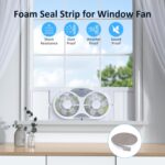 shinic Window Fan with Reversible Airflow Quiet, Twin 9" Blades, Full Remote Control, 3 Functions-3 Speeds, Bathroom Kitchen Window Exhaust Fan, Width Adjustable (From 23.5" to 37") ETL Certified - Image 9