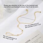 Bracelets for Women,14K Gold/Silver Plated Dainty Hand Chain Bracelets Trendy Ring Bracelet Charm Gold Cuff Bangle Stackable Bracelets Jewelry Adjustable 7"+2" - Image 6