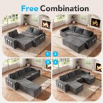 Cloud Sectional Couch with 2 Ottomans & 3 Pillows, Boneless Couches for Living Room, U Shaped Sectional Sofa Deep Seat Comfy Couch for Small Spaces, No Assembly Required, 72h to Restore - Image 8