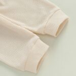 Kupretty Toddler Baby Boy Fall Winter Clothes Embroidery Waffle Knit Sweatshirt Pullover Tops + Casual Pants Outfit Set - Image 7