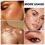 Boobeen Blush and Highlighter Palette- 4-color Metallic Shimmer Shadow Powder, Illuminator Makeup Set for Shading, Highlighting & Defining the Face - Image 4