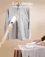 Travel Steamer Iron for Clothes - 1200W Handheld Size Portable Travel Steamer, 3 Steam Levels Clothes Steamer with LCD Screen, 10S Fast Heat-up Steamer for Dress Shirt Home Travel (White) - Image 4