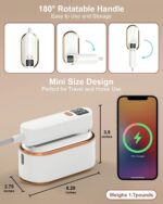 Travel Steamer Iron for Clothes - 1200W Handheld Size Portable Travel Steamer, 3 Steam Levels Clothes Steamer with LCD Screen, 10S Fast Heat-up Steamer for Dress Shirt Home Travel (White) - Image 6