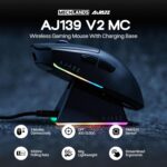 MechLands AJAZZ AJ139 V2 MC Gaming Mouse with Charging Base, Adjustable 12,000 DPI, PAW3311 Sensor, 3 Modes Wireless Mouse, 500mAh Battery, 1000 Polling Rate, 66g Lightweight, Win/Mac (Black) - Image 3
