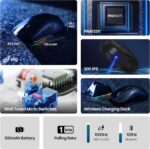 MechLands AJAZZ AJ139 V2 MC Gaming Mouse with Charging Base, Adjustable 12,000 DPI, PAW3311 Sensor, 3 Modes Wireless Mouse, 500mAh Battery, 1000 Polling Rate, 66g Lightweight, Win/Mac (Black) - Image 4