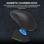 MechLands AJAZZ AJ139 V2 MC Gaming Mouse with Charging Base, Adjustable 12,000 DPI, PAW3311 Sensor, 3 Modes Wireless Mouse, 500mAh Battery, 1000 Polling Rate, 66g Lightweight, Win/Mac (Black) - Image 5