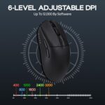 MechLands AJAZZ AJ139 V2 MC Gaming Mouse with Charging Base, Adjustable 12,000 DPI, PAW3311 Sensor, 3 Modes Wireless Mouse, 500mAh Battery, 1000 Polling Rate, 66g Lightweight, Win/Mac (Black) - Image 7