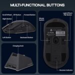 MechLands AJAZZ AJ139 V2 MC Gaming Mouse with Charging Base, Adjustable 12,000 DPI, PAW3311 Sensor, 3 Modes Wireless Mouse, 500mAh Battery, 1000 Polling Rate, 66g Lightweight, Win/Mac (Black) - Image 8