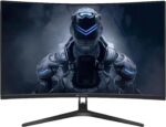 CRUA 27" Curved Gaming Monitor, FHD 1920x1080P, 144Hz/180Hz Computer Monitor, 1800R VA Screen, 120% sRGB, AMD FreeSync, HDMI & DP, Wall Mount Install- Black - Image 3