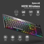 Redragon K618 PRO 3-Mode Wireless RGB Mechanical Keyboard, BT/2.4Ghz/Wired Low Profile Win/Mac Gaming Keyboard w/Ultra-Thin Design, Dedicated Media Control & Linear Red Switch - Image 3