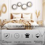 Hicarer 4 Pcs Decorative Round Modern Circle Mirror Wall Art Ring Metal Mirror Wall Mounted for Bedroom, Living Room, Entryway, Dining Room, Hallway (Black) - Image 5