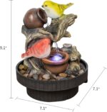 Ferrisland Indoor Tabletop Water Fountain, Desktop & Table Waterfall Fountains, Relaxation Fengshui Home Decor with LED Light for Home Office Bedroom House Warming Gift Idea - Image 3