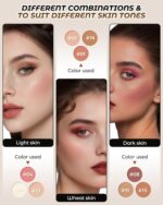 16 Colors Contour Palette，Blush Highlighter Bronzer Powder All in one Makeup Palettes，Blendable Matte Shimmer Illuminator Palette for Sculpting the Face and Create a Glowing Look Makeup - Image 5