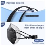 KN95 Face Masks Adults Disposable - 100 Pack KN95 Masks Protective Comfortable KN95 Masks 5-Layer KN95 Breathable Safety Face Masks & 5 Adjustable Mask Holder KN95 Masks 10 Colors - Image 7