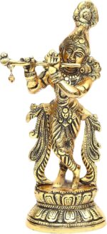 Lord Krishna Metal Statue,Krishna Murti Playing Flute for Temple Pooja,Decor Your Home,Office & Gift Your Relatives,Showpiece Figurines,Religious Idol,Gift Article... - Image 9