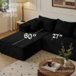 Black Sectional Couches for Living Room, Boneless Couch with L-Shape Chaise, Modular Sofa in Box with Deep Seat, No Assembly Required - Image 5