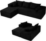 Black Sectional Couches for Living Room, Boneless Couch with L-Shape Chaise, Modular Sofa in Box with Deep Seat, No Assembly Required - Image 8