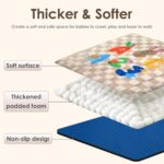 Baby Play Mat, Foldable Play Mats for Floor, 50x50 Inches Crawling Mat for Playpen with Anti-Slip Bottom, Machine Washable, Thicken Padding Foam Playmats for Babies and Toddlers (Sand Checks) - Image 5