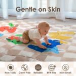 Baby Play Mat, Foldable Play Mats for Floor, 50x50 Inches Crawling Mat for Playpen with Anti-Slip Bottom, Machine Washable, Thicken Padding Foam Playmats for Babies and Toddlers (Sand Checks) - Image 7