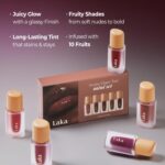 Laka Fruity Glam Tint Mini Set, 5pc Lip Tint Gift Set for Women, Hydrating & Glowy Finish, Lightweight & Transfer-proof Stain, Perfect Holiday Stocking Stuffers, K-Beauty - Image 5
