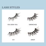 KISS Lash Drip False Eyelashes, Spiky X Boosted Volume, Unique Wet Look Hydrated Effect, Multi-Length Rewearable Fake Eyelashes, Wispy Crisscross Lash Pattern, Style ‘Drenched’, 1 Pair - Image 4