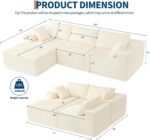 108" Modular Sectional Sofa Couches for Living Room Cloud Memory Boneless Couch No Assembly Required - Image 3