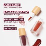 Laka Fruity Glam Lip Tint Mini, 1.9g/0.07oz, Glowing Lip Stain with Wide Color Spectrum, Hydrating & Lightweight Texture, Long-Lasting Bold Stain, Non-Sticky, Vegan, K-Beauty (#102 Dewy) - Image 4