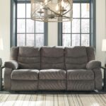 Signature Design by Ashley Tulen Modern Manual Pull Tab Reclining Sofa, Dark Gray - Image 3