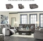 Signature Design by Ashley Tulen Modern Manual Pull Tab Reclining Sofa, Dark Gray - Image 7