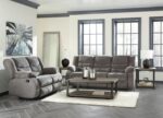 Signature Design by Ashley Tulen Modern Manual Pull Tab Reclining Sofa, Dark Gray - Image 11