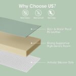 Baby Play Mat for Floor, 50x50 Vegan Leather Playpen Mat, Thickened Foam Cushioned Mat for Infants and Toddlers, Waterproof, Non-Slip & Stylish Playmat for Babies, Easy to Clean, Green - Image 6