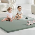 Baby Play Mat for Floor, 50x50 Vegan Leather Playpen Mat, Thickened Foam Cushioned Mat for Infants and Toddlers, Waterproof, Non-Slip & Stylish Playmat for Babies, Easy to Clean, Green - Image 7