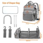 Baby Diaper Bags with Changing Station, Waterproof Diaper Bag Backpack for Moms Dads with USB Charging Port, Baby Shower Gifts, Large Capacity diaper backpack, Grey - Image 7