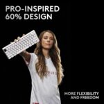 Logitech G PRO X 60 Lightspeed Wireless Gaming Keyboard, Ultra Compact TKL 60% Mechanical Keyboard for Windows PC, LIGHTSYNC RGB, Dual-Shot PBT Keycaps, GX Optical Tactile Switches - White - Image 7