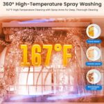 BLITZHOME Countertop Portable Mini Dishwasher, 9 Programs,167℉ High-Temp, Hot Air Drying, Air Refresh, 360° 3 Spray, 24H Timing, LED Light, 5.2L Built-in Water Tank for Apartments RVs - Image 6