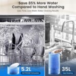 BLITZHOME Countertop Portable Mini Dishwasher, 9 Programs,167℉ High-Temp, Hot Air Drying, Air Refresh, 360° 3 Spray, 24H Timing, LED Light, 5.2L Built-in Water Tank for Apartments RVs - Image 8